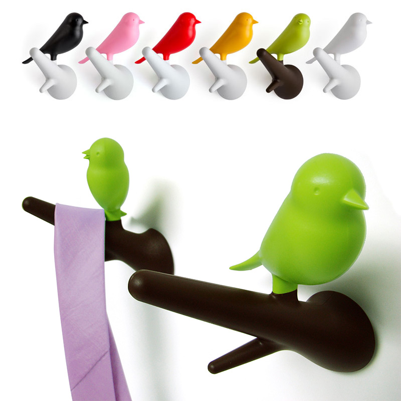 QL10067-WH-BK Вешалки настенные sparrow 2 шт. белые-черные Qualy  - Вид №1