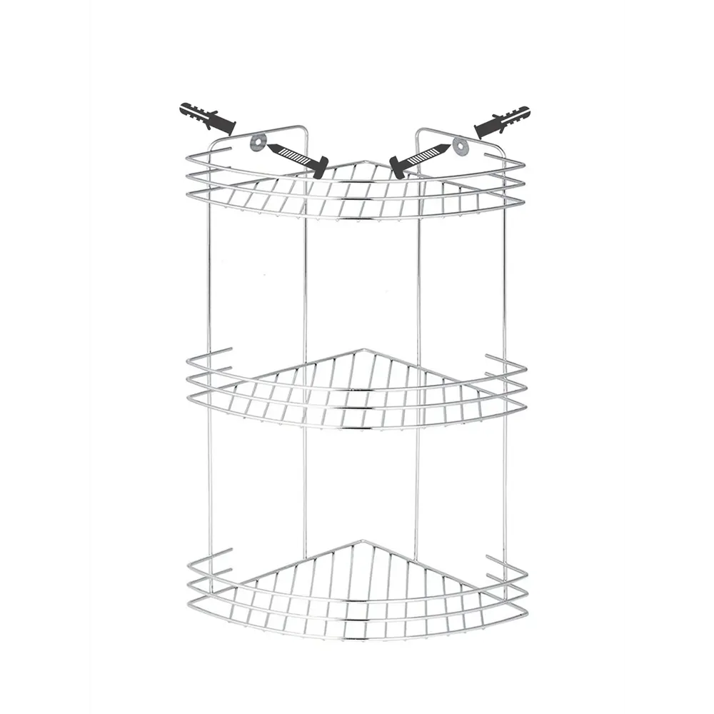 Полка для душа Delphinium Стил угловая 3 яруса цвет хром STLM-2018469 - Вид №2