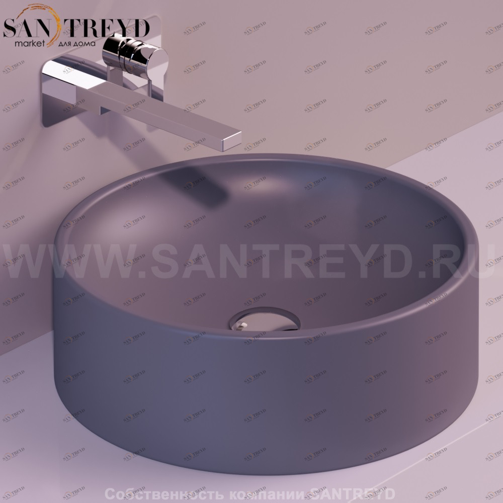 FL10ANTRACITEMATT Накладная раковина на столешницу  круглая Simas Flow