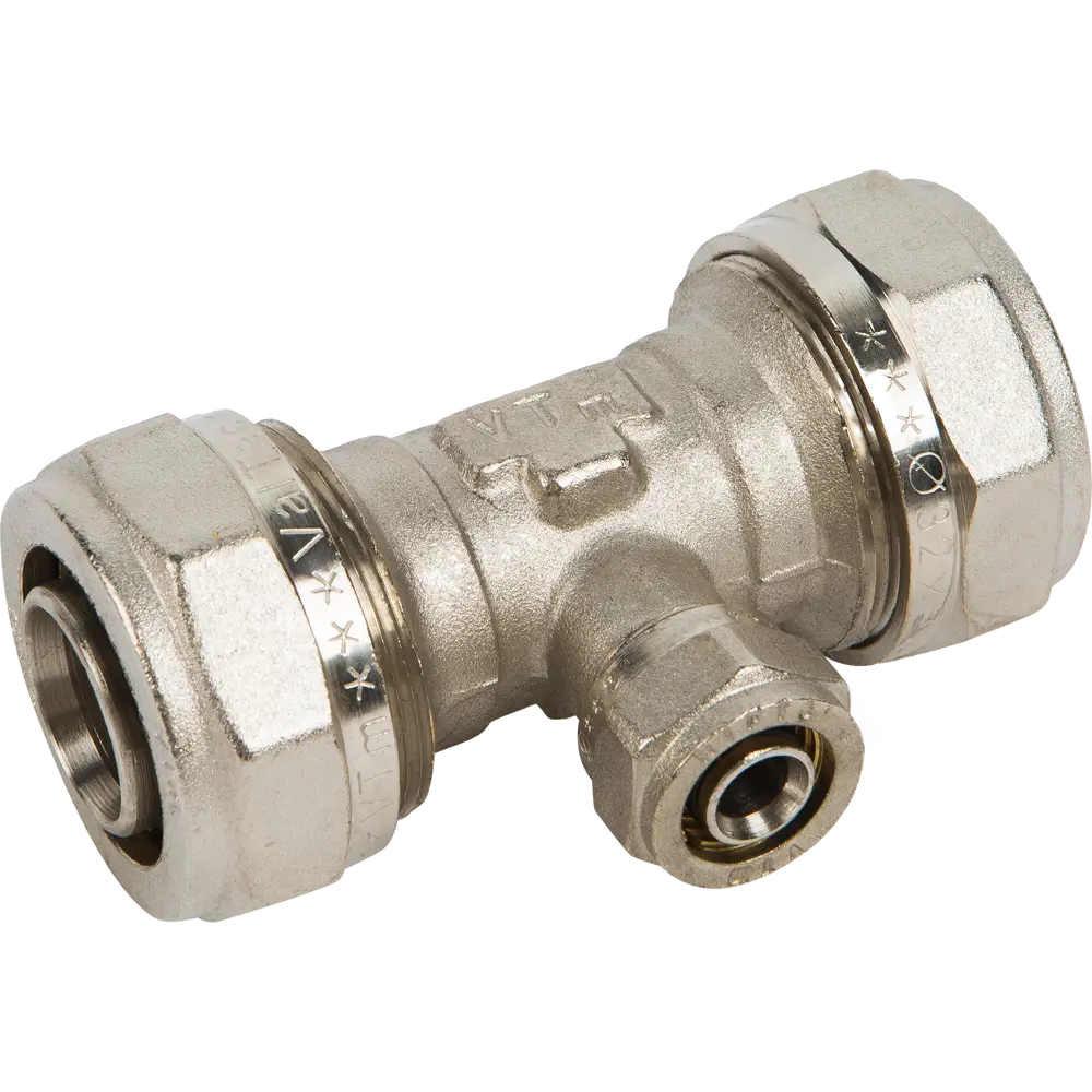 Тройник переходной Valtec 32x16x32 мм никелированная латунь VTM.331 STLM-2022391