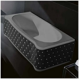 Ванна Gruppo treesse New Classic Young VTL-V6741-SX-KCS-SE серая прямоугольная левая чёрная кожа кристаллы сваровски