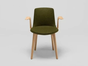 ENEA Стул с подлокотниками из дерева и ткани Lottus wood