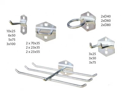 Набор крючков для перфорированной панели 46шт Верстакофф 101431046