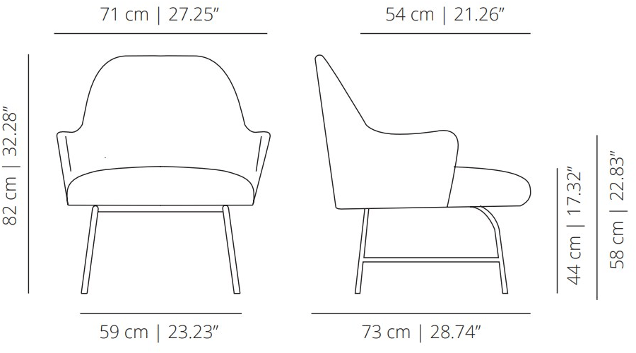 Viccarbe Кресло из ткани с подлокотниками Aleta Albumebr-albumabr - Вид №3