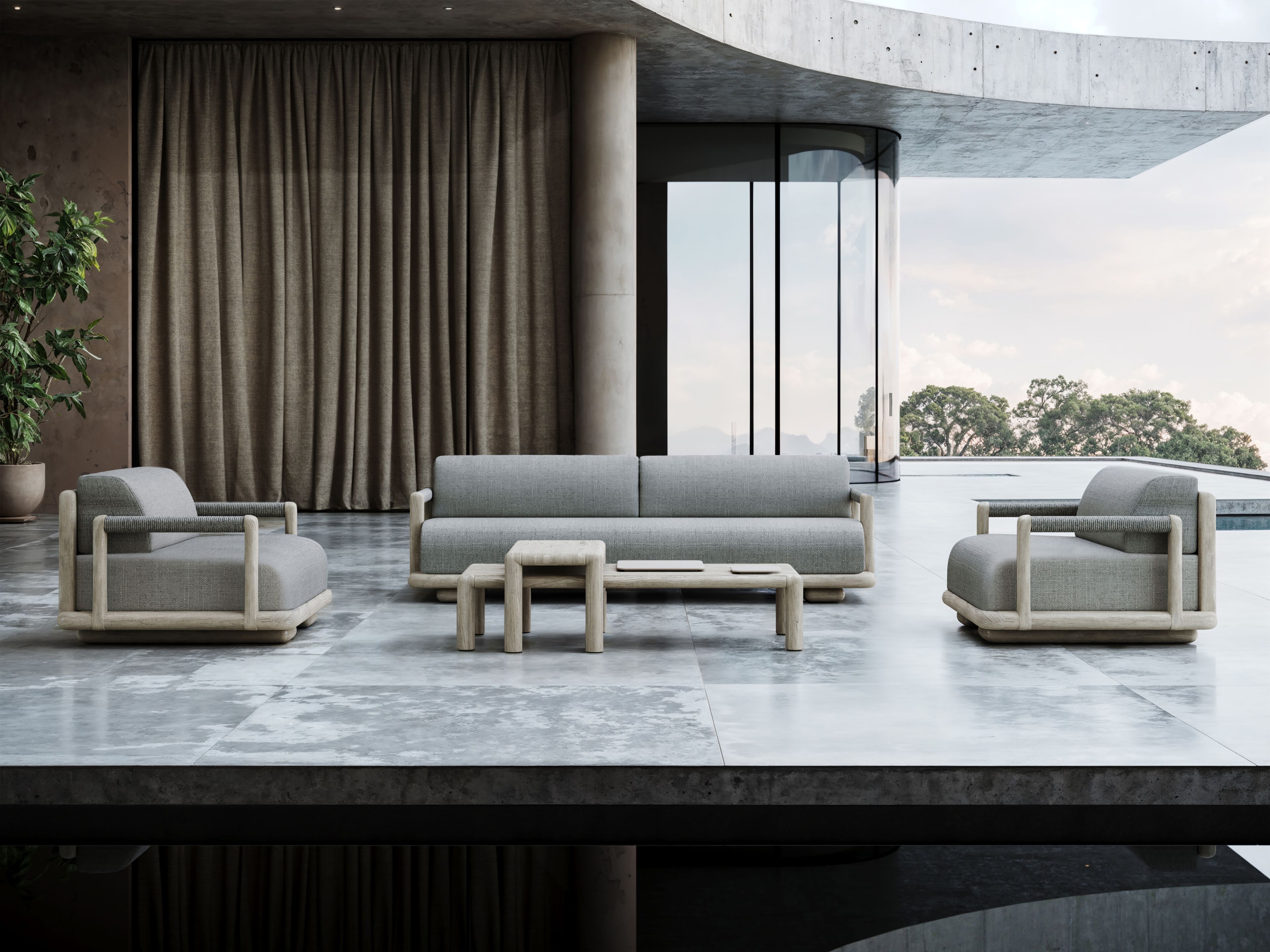 Деревянный прямоугольный низкий садовый столик SNOC Caleo ARCH-00077649 - Вид №2