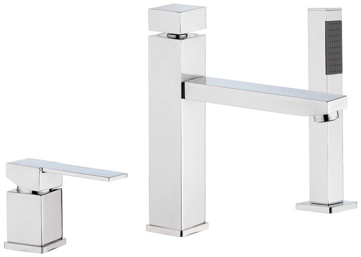 Remer Rubinetterie Комплект для ванны на 3 отверстия с ручным душем Qubika Q07 - Вид №1