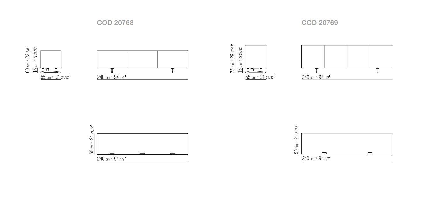 Низкий шкаф для телевизора из красного дерева с ящиками Flexform перо ARCH-00094164 - Вид №3
