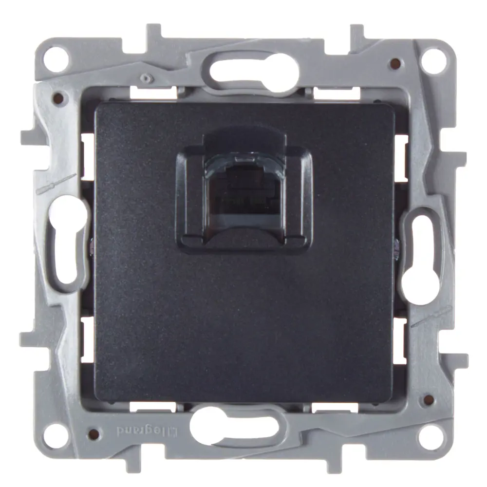 Розетка компьютерная Legrand Etika RJ45 антрацит для скрытого монтажа 17367888 STLM-1371328