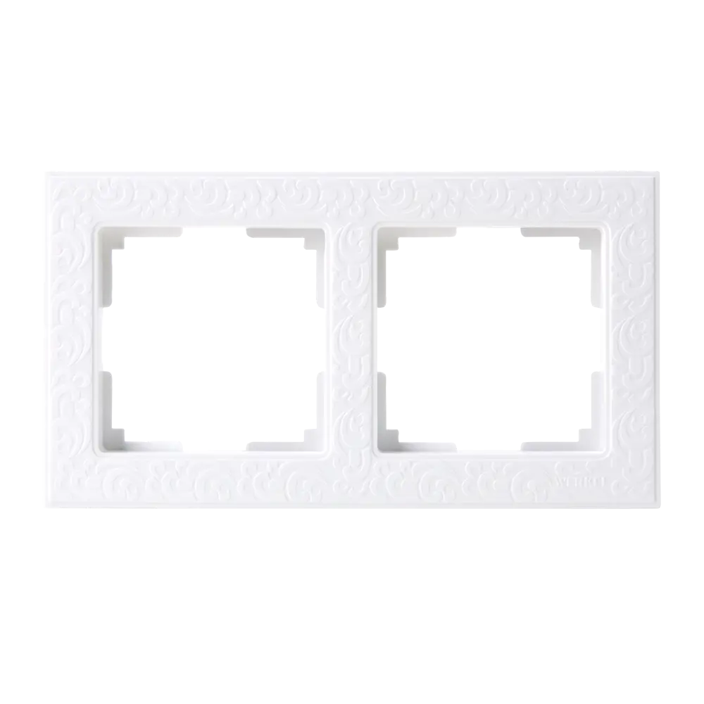 Рамка для розеток и выключателей Werkel Flock 2 поста, цвет белый STLM-2209338