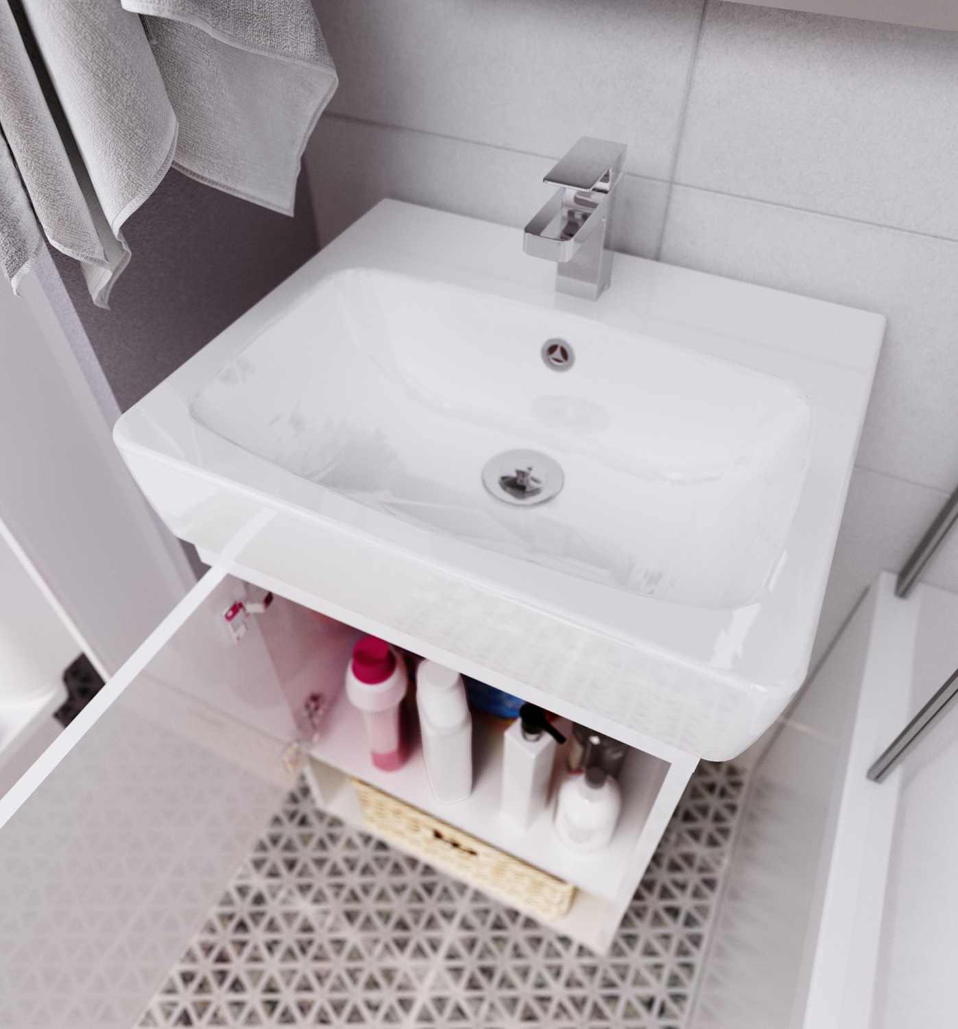 У76058 Тумба Tera 60Н 1д. Белый глянец 1 Marka TERA - Вид №3