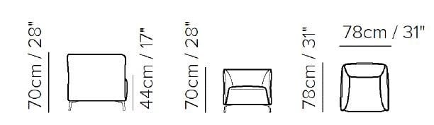 Тканевое кресло с подлокотниками Natuzzi Italia DODI ARCH-00103500 - Вид №2