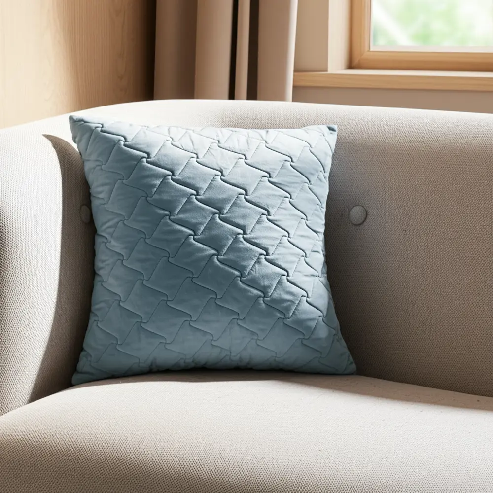 Подушка декоративная Linen Way Verona 50x50 см цвет серо-голубой Fjord 4 88639609 STLM-2183207  - Вид №4