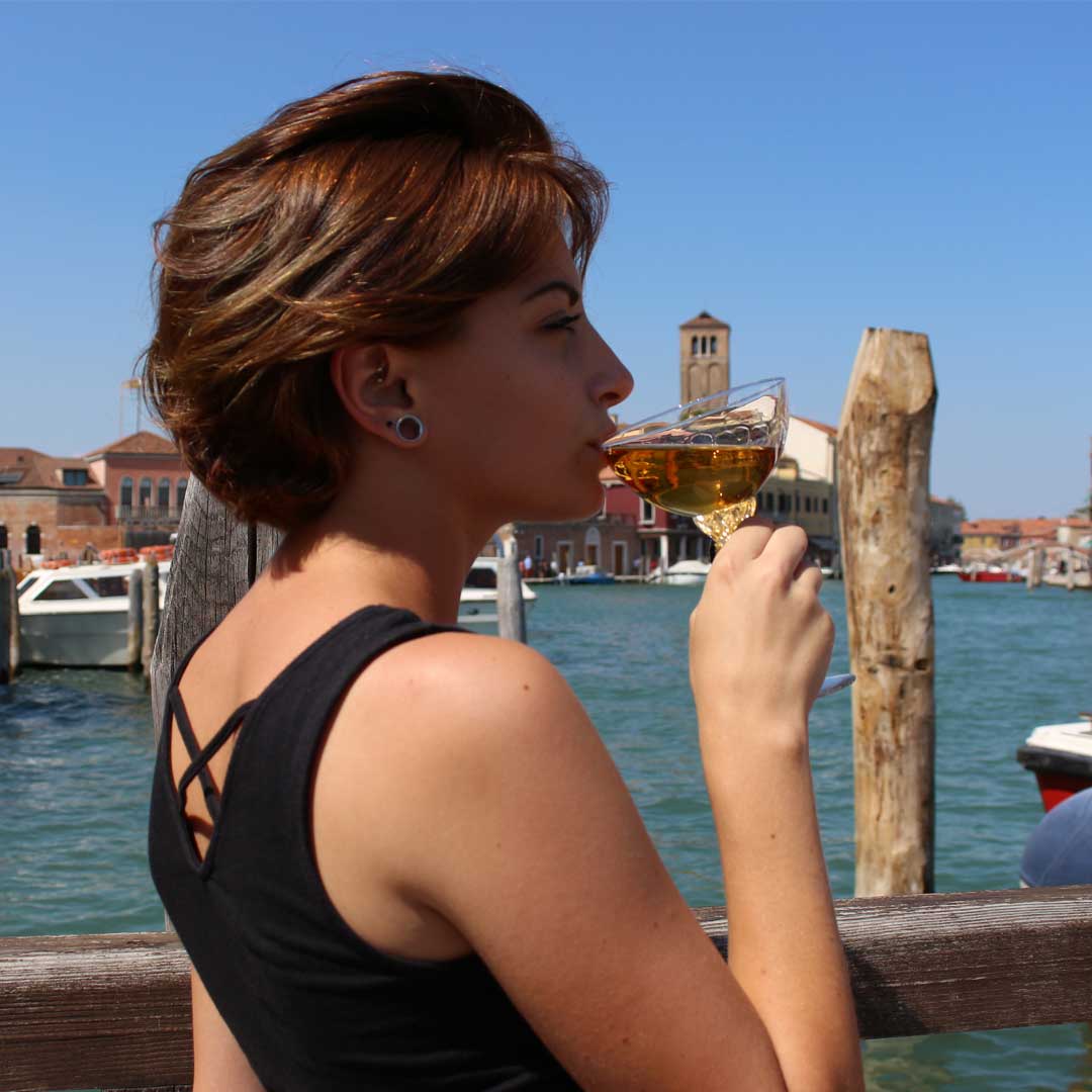 2705 ORIGINALMURANOGLASS Кубок для шампанского из прозрачного стекла - Original Murano Glass OMG  см  - Вид №1