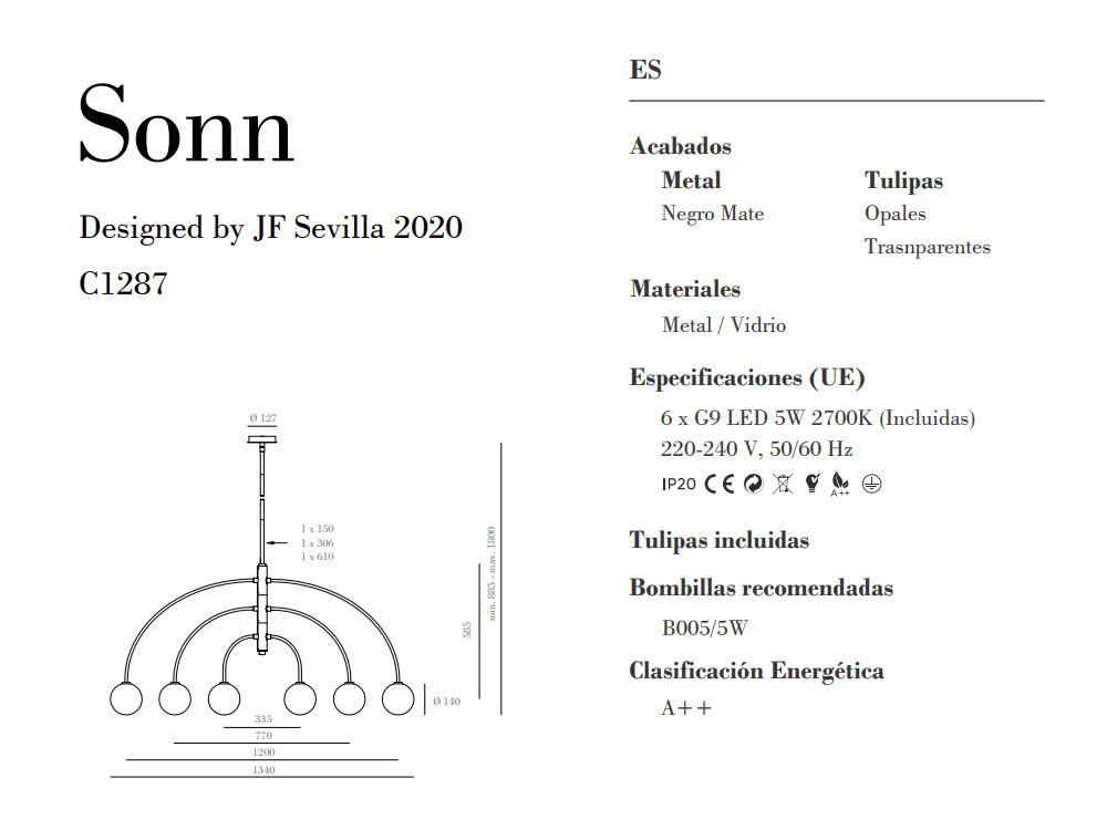 100772 Подвесной светильник 6L Aromas del Campo Sonn  - Вид №1