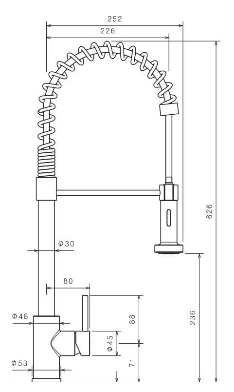 Смеситель для кухни из нержавеющей стали с ручным душем Tubico Kitchen River ARCH-00133366 - Вид №2