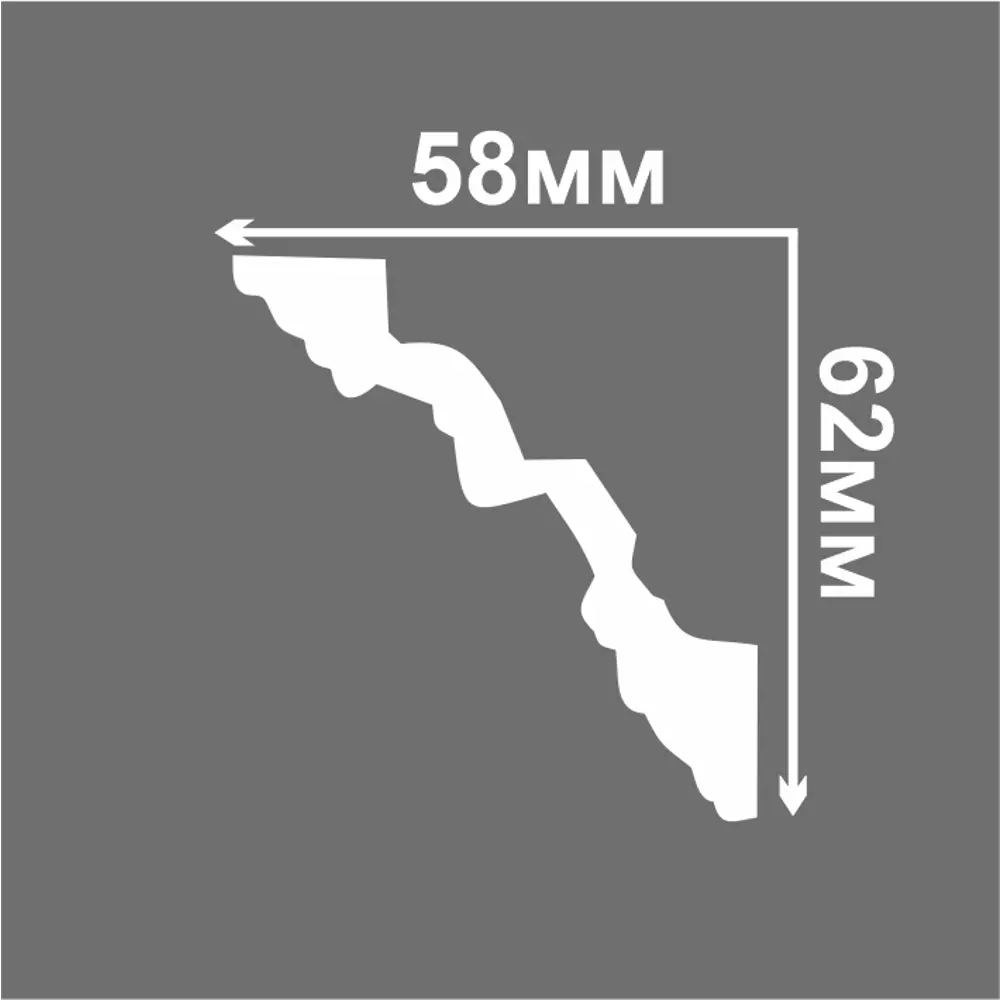 Плинтус потолочный полистирол C650/85 белый 58х62x2000 мм Santreyd STLM-2147082 - Вид №2