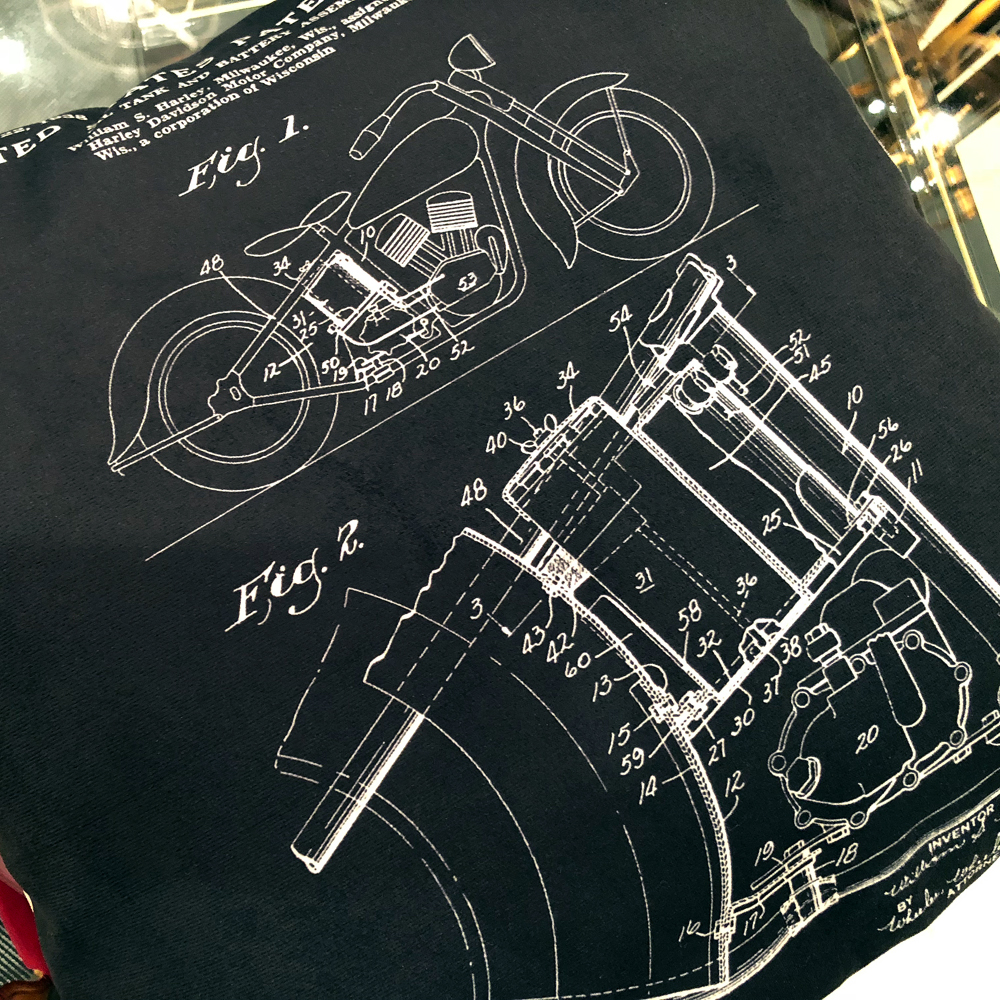 96521375 Арт-подушка «Патент на Harley-Davidson» Object Desire  - Вид №1
