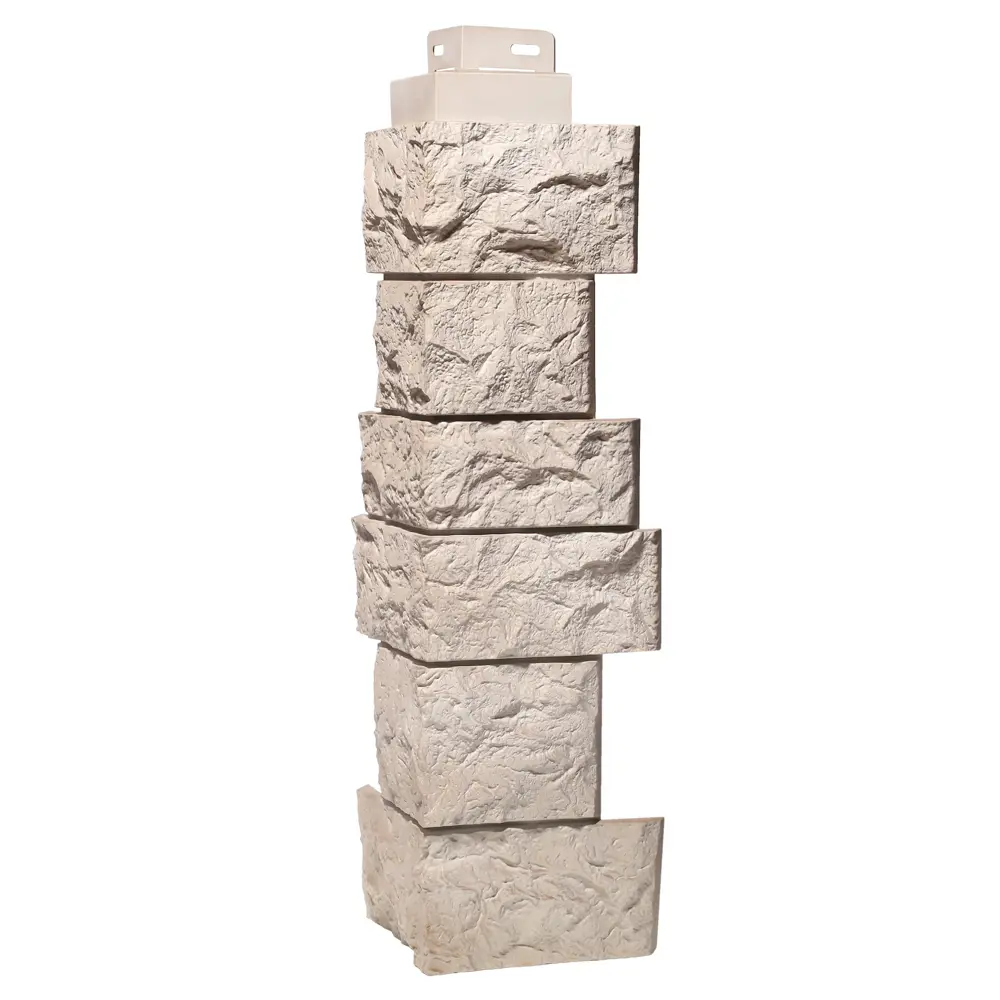 Наружный угол FineBer «Дикий камень» белый для фасадной отделки 18021740 STLM-1015358