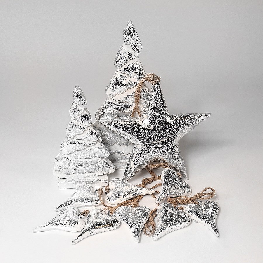 Украшение новогоднее на подставке "Ель серебряная" Snow tree, 32х19х5 см ENJOYME  253097 Серебро  - Вид №2