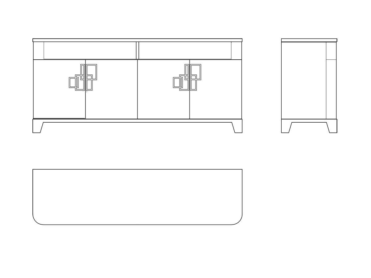Кожаный шкаф для телевизора с распашными дверцами Sicis Dongiovanni ARCH-00110026 - Вид №5
