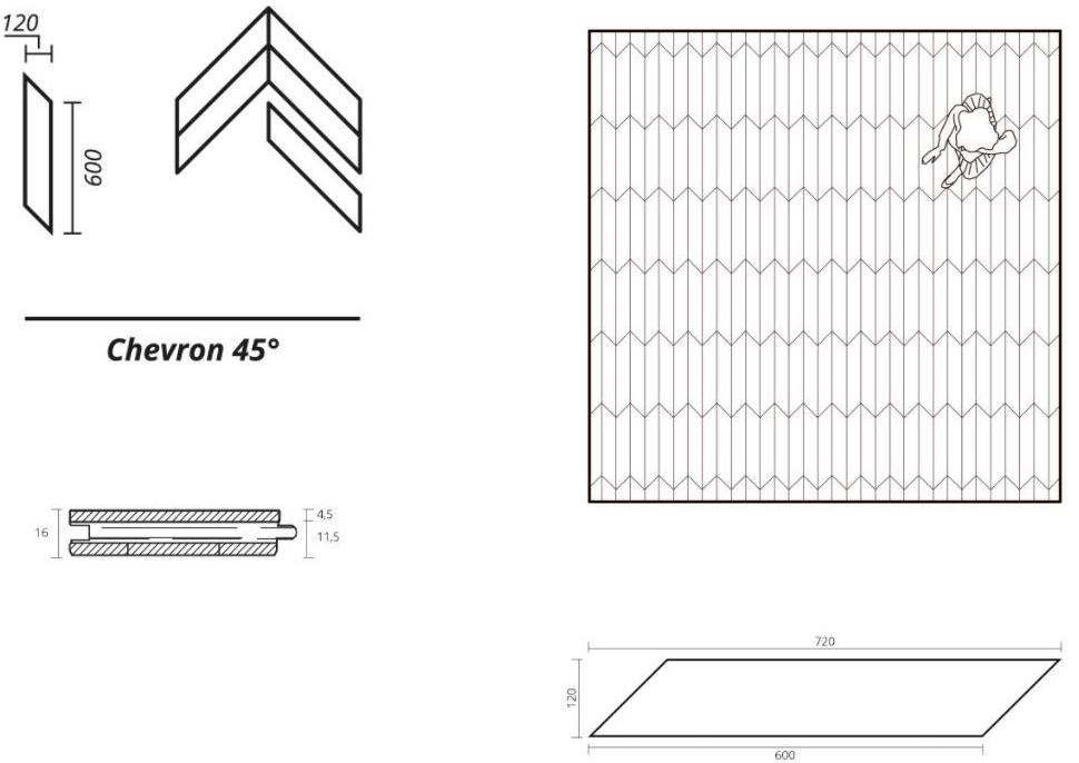 FOGLIE D'ORO Полированный пол из орехового дерева Chevron 45° sun-id-1453606 - Вид №1