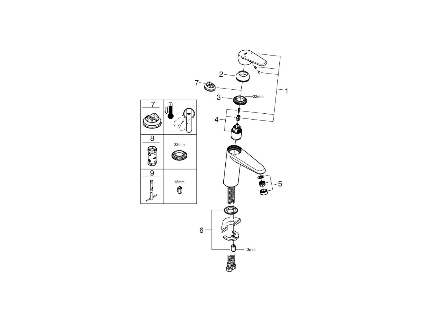 Смеситель для раковины с ограничителем расхода Grohe Eurodisc Cosmopolitan ARCH-00109060 - Вид №2