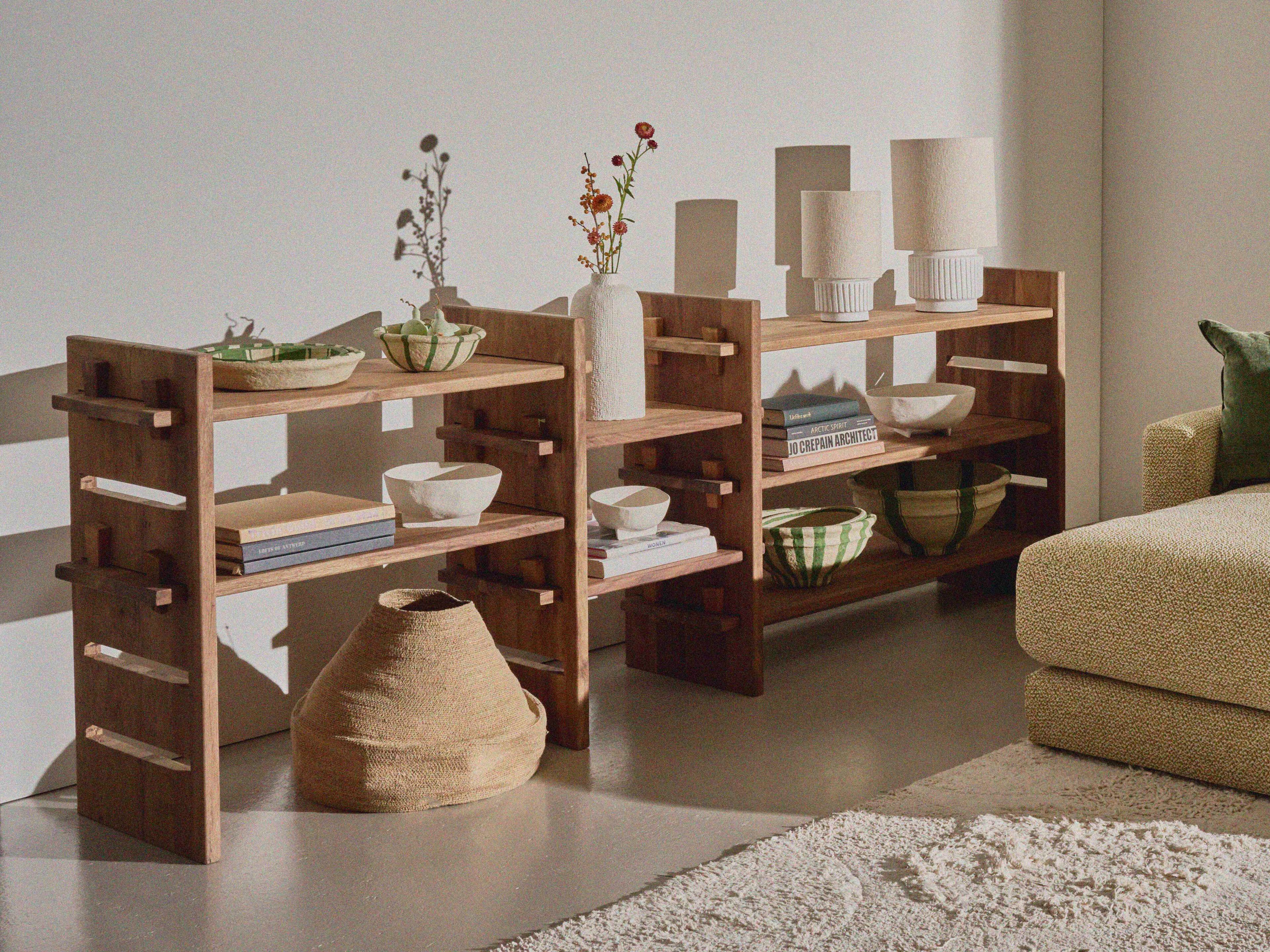 Восстановленная деревянная секционная полка POMAX MURCIA ARCH-00085752