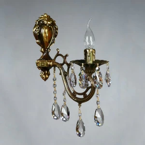 Бра настенное бронзовое Ambiente Aria 8818/1 PB Tear drop AMBIENTE СВЕЧА 00-3927903 Бронза