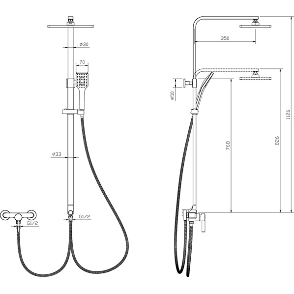 35-06P/C PERS  Смеситель для душа  ARGO kran 3506pcpers - Вид №1