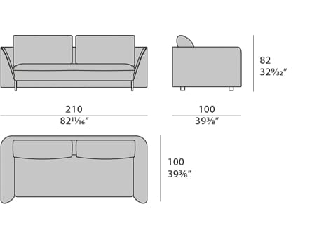 Ткань и кожаный диван для гостиной Turri Joel ARCH-00089250 - Вид №6