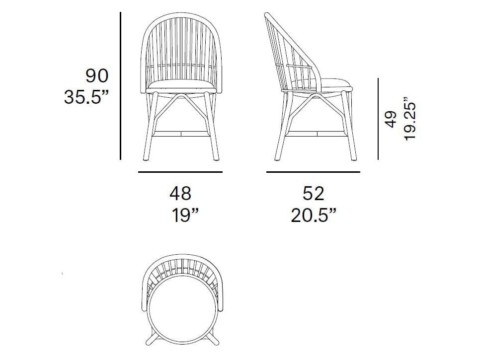 Стул из ротанга с мягким сиденьем EXPORMIM COQUETA ARCH-00106822 - Вид №3