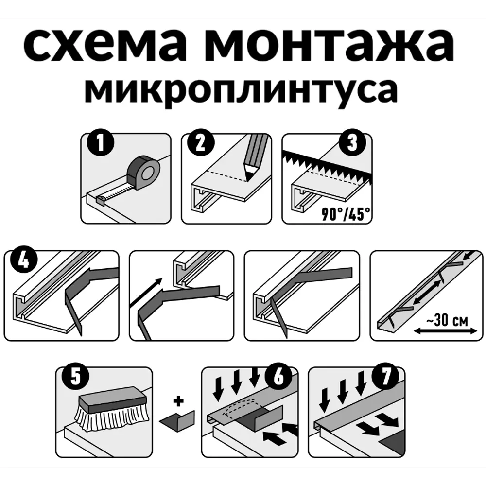 Santreyd Микроплинтус напольный алюминиевый черный 2400 мм 88763864 STLM-1540482 - Вид №7