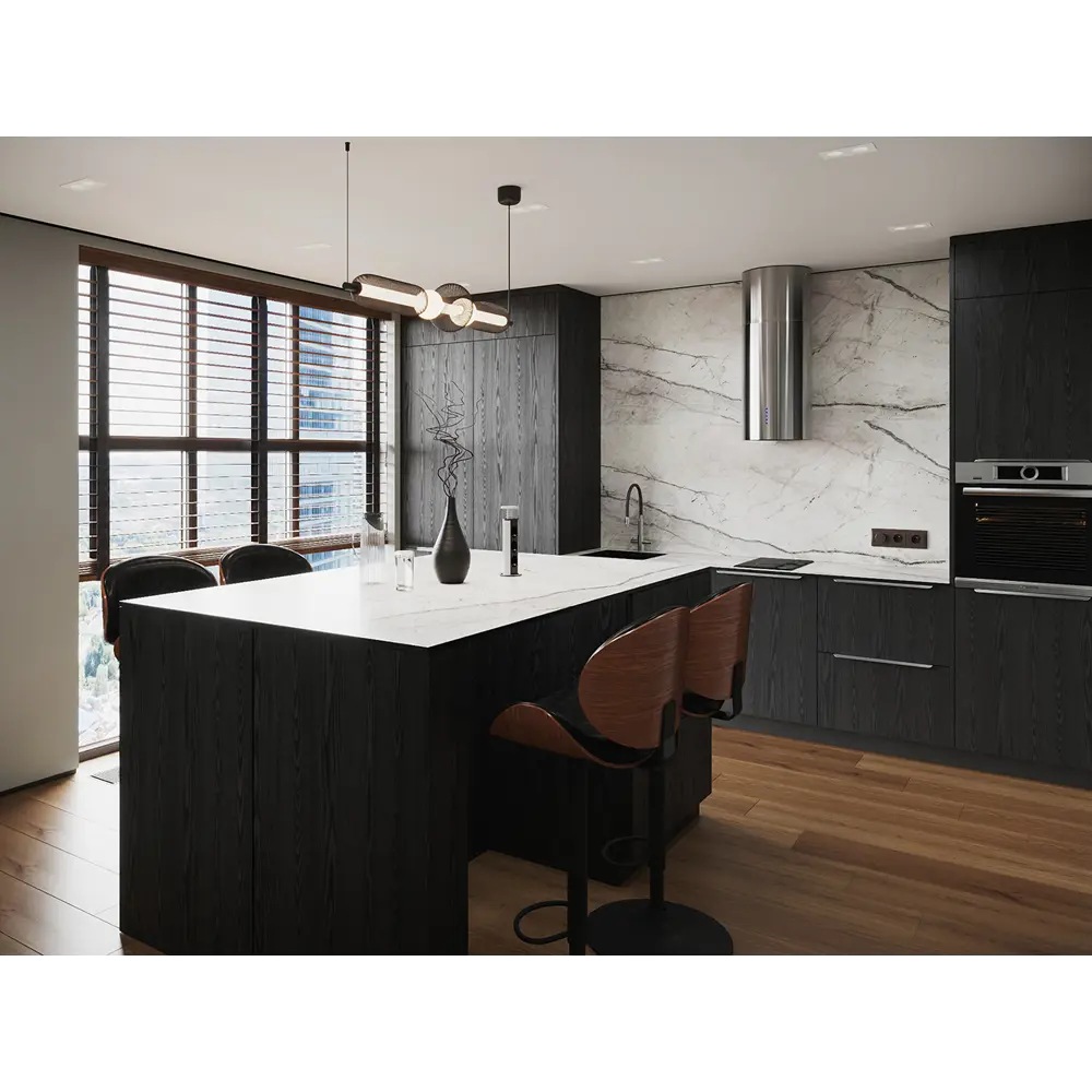 Фальшпанель Konsensa Канск черная матовая для кухонных шкафов 58x214 см 89423390 STLM-1578593 - Вид №6