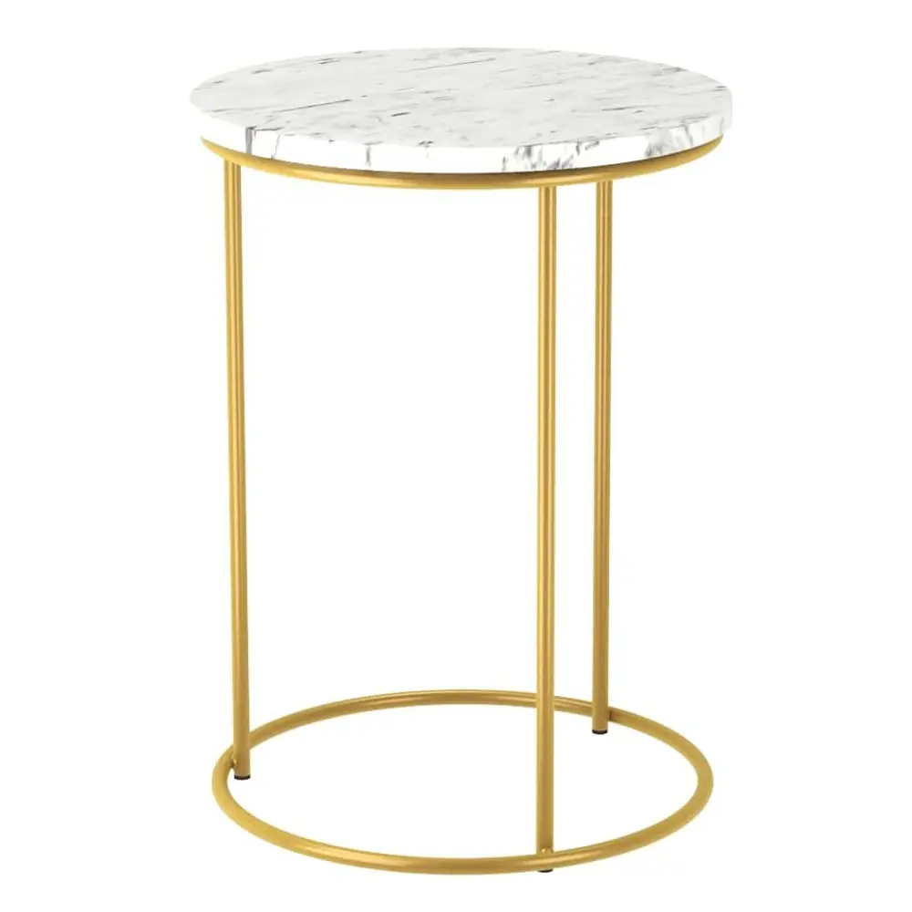 Журнальный столик Double круглый 43.5x43.5 см белый Sheffilton STLM-2100725 - Вид №3