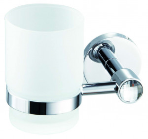 H9700/16CRС Sanibano Sahara, настенный стеклянный стакан, цвет хром-кристаллы Swarovski crystal