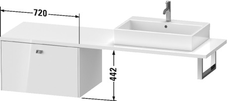 BR515404343 Шкафчик для консоли Brioso #BR5154 720 x 550 мм Базальт матовый, декор Duravit - Вид №1