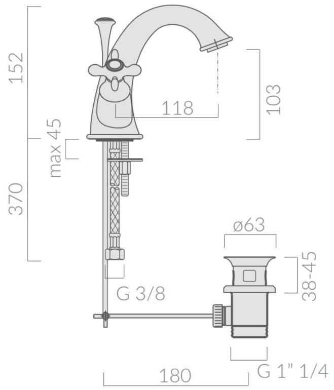 GALASSIA Смеситель для раковины на столешнице с одним отверстием Ethos sun-id-1373267 - Вид №1