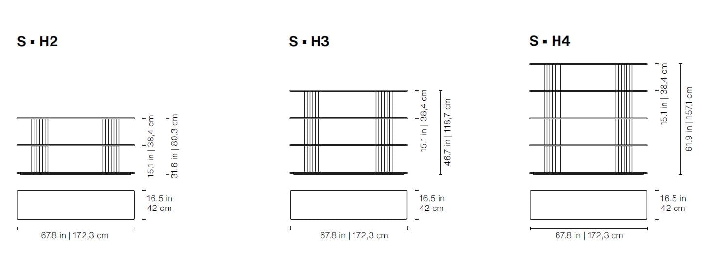 Стальная двухсторонняя Книжная полка RS Barcelona PLEC SHELVING S ARCH-00125269 - Вид №12