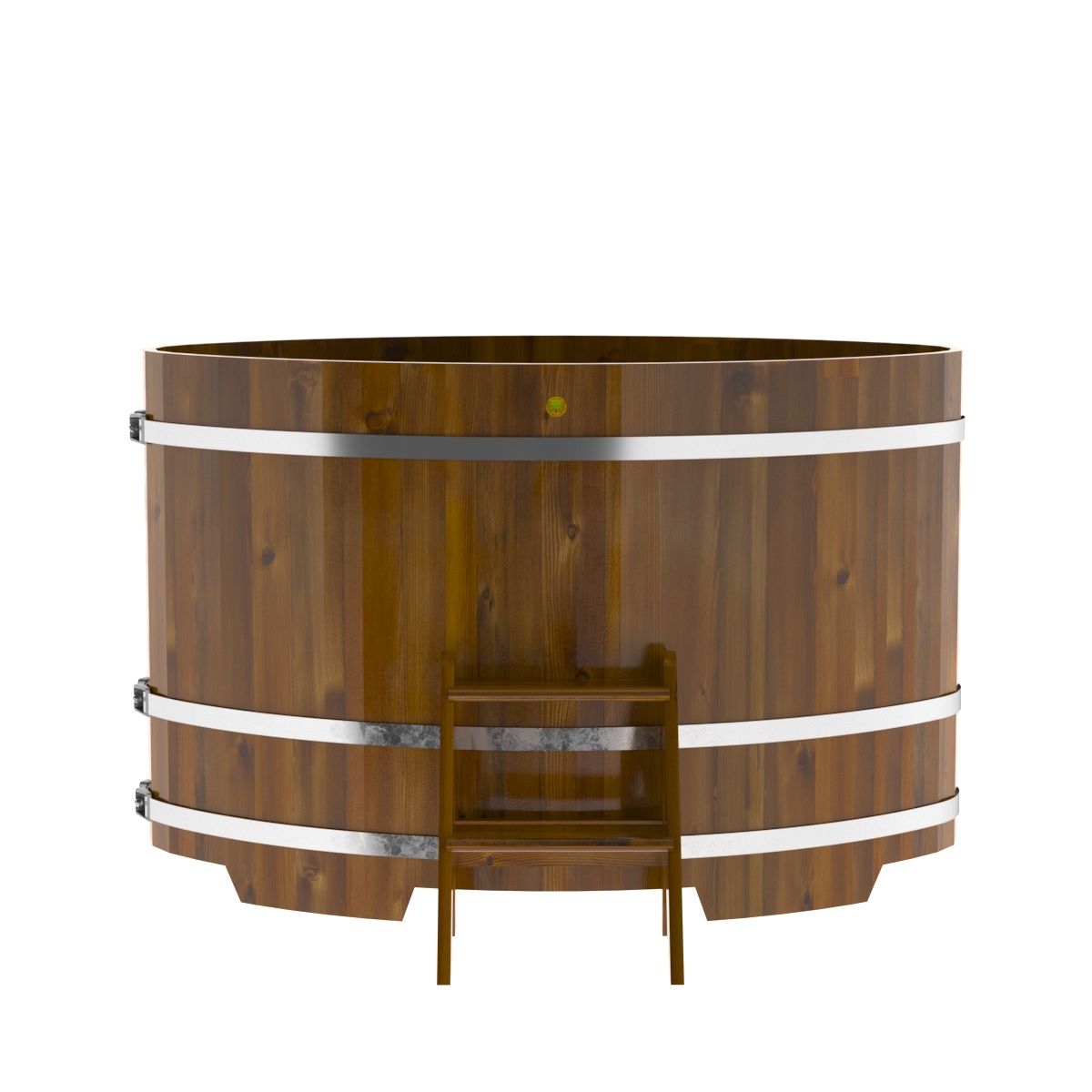 2281 Купель овальная из лиственницы Рустик 1,02х1,68х1,1 морёная Alyarus  - Вид №4