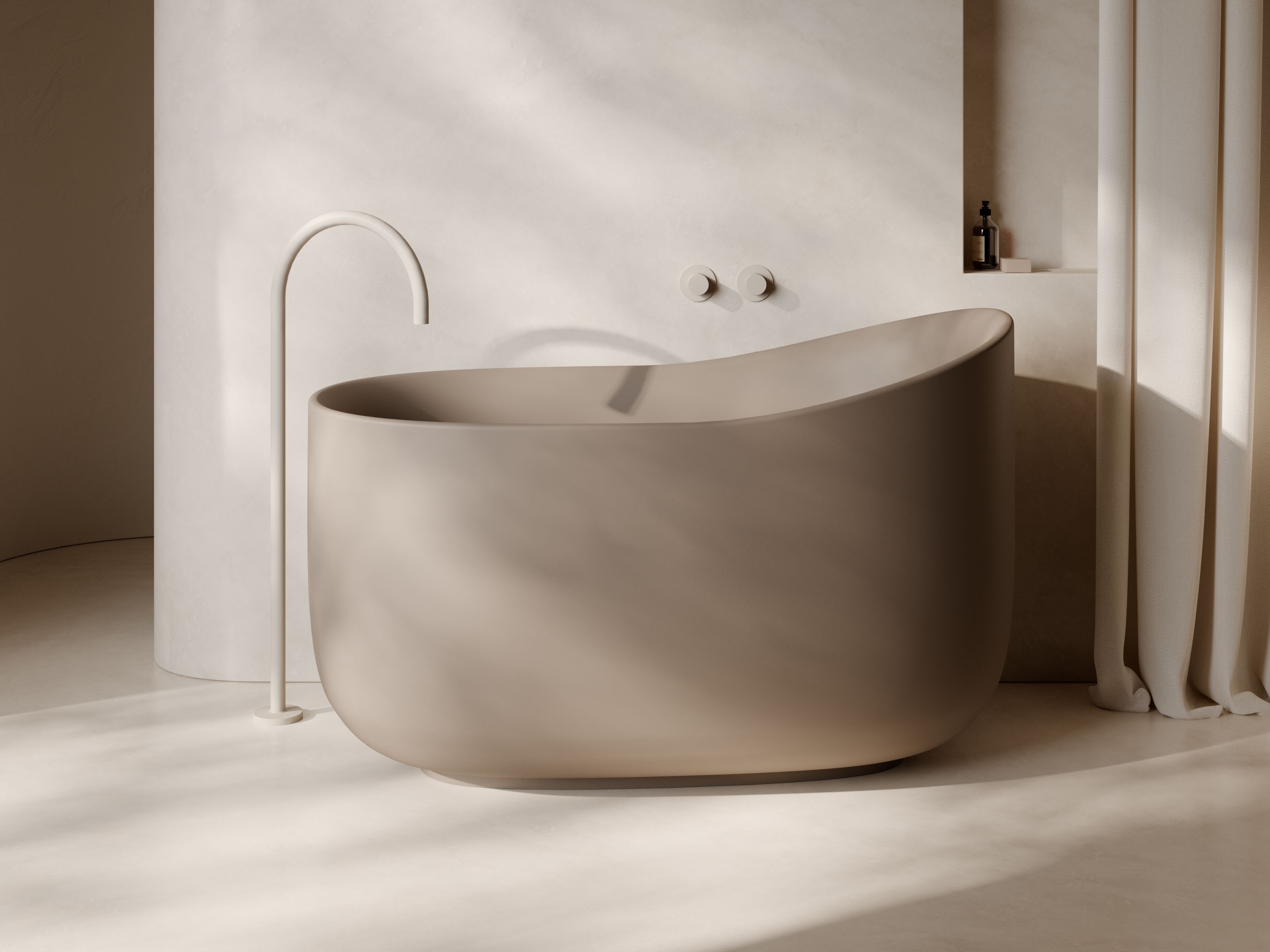 Овальная ванна в центре комнаты с сиденьем Livingtec® Ceramica Globo KOI ARCH-00105779