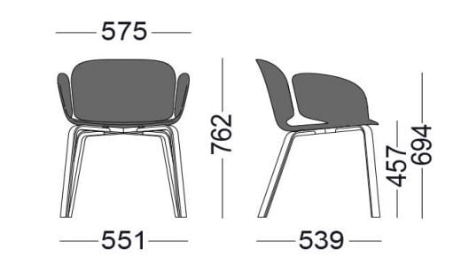 Полипропиленовый стул с подлокотниками с мягким сиденьем Sellex гнездо ARCH-00115729 - Вид №3