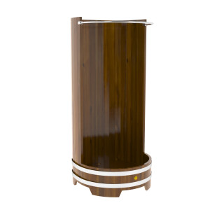 2213 Душевая кабина с держателем для шторки мореная Рустик Alyarus