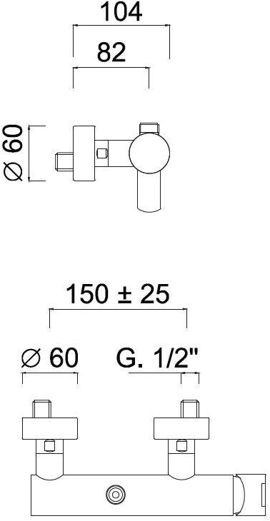 Rubinetteria Giulini Однорычажный наружный смеситель для душа Deluxe - surf F5808sdl - Вид №1