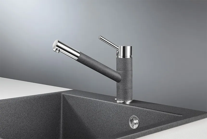 0010, ГРАФИТ (ЧЁРНО-СЕРЫЙ), СМЕСИТЕЛЬ КУХОННЫЙ GRANULA 10-ST46