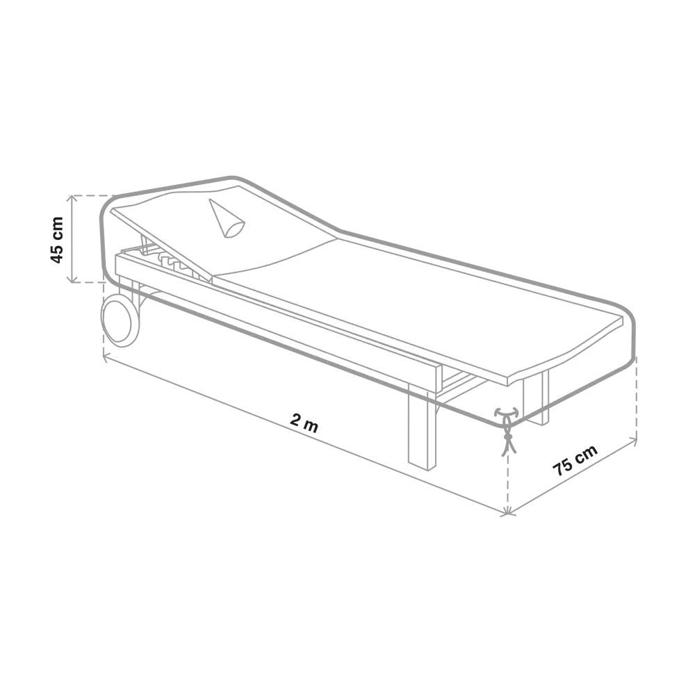 Защитный чехол для шезлонга Naterial 75x45x200 см полиэстер светло-серый STLM-2174173 - Вид №6