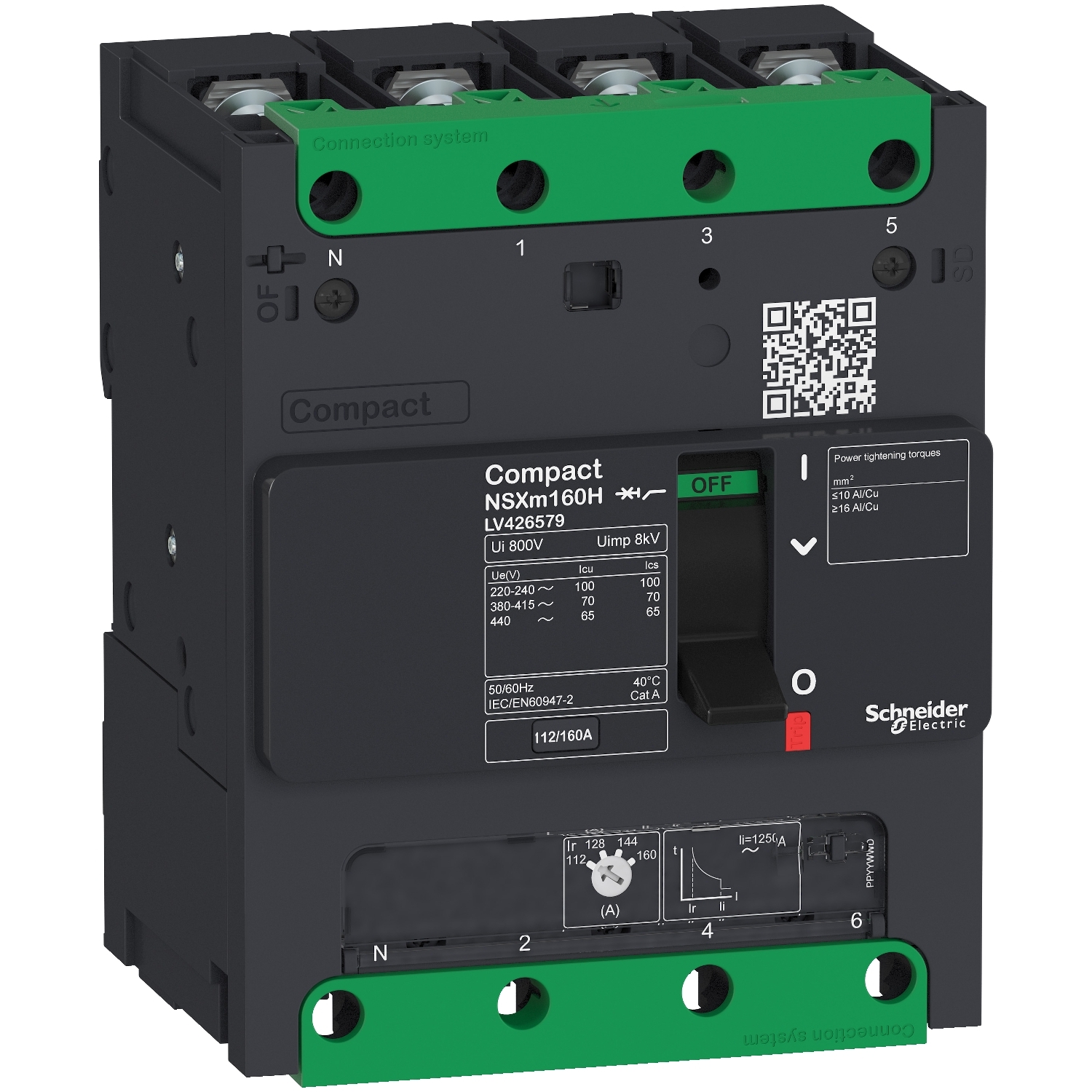 LV426477 Силовой автомат NSXm, 50кА, 4P, 100А Schneider Electric Compact 