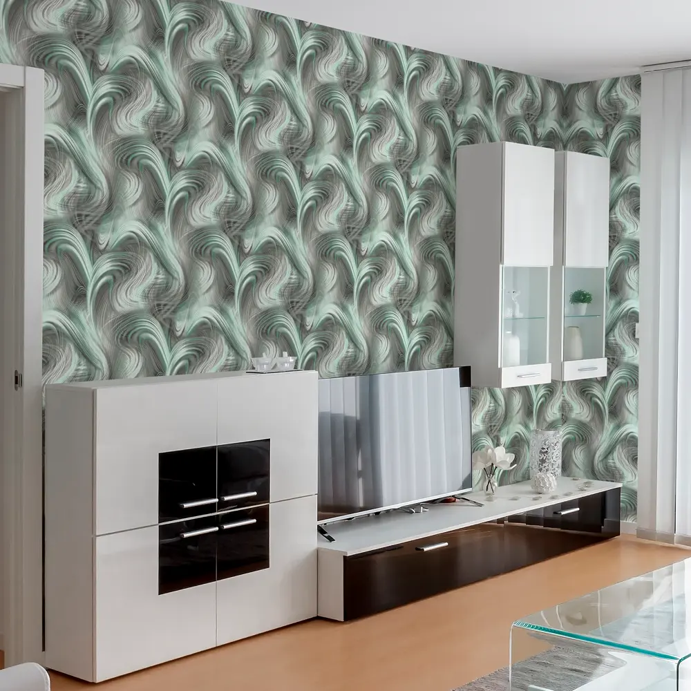 ELYSIUM Вега - флизелиновые обои зеленого цвета для стильного интерьера 89345109 STLM-0814785 - Вид №2