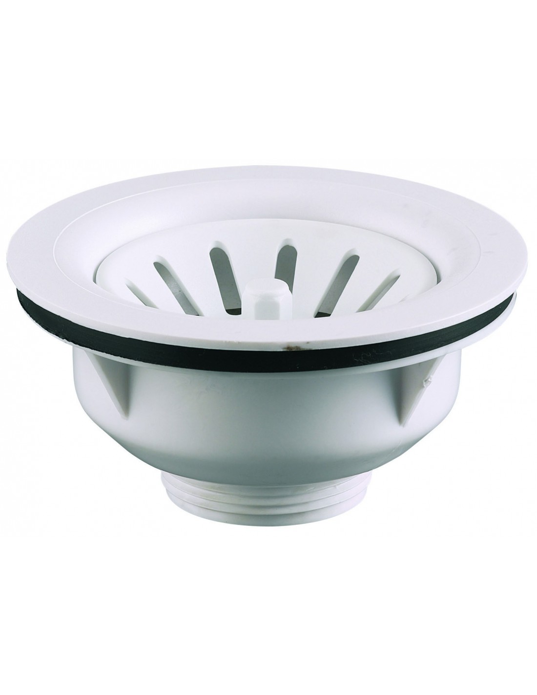 390100 142 00  Ситечко для мойки, Д. 90 мм, зажим 0/10 мм, задвижка, белый Valentin Белый 