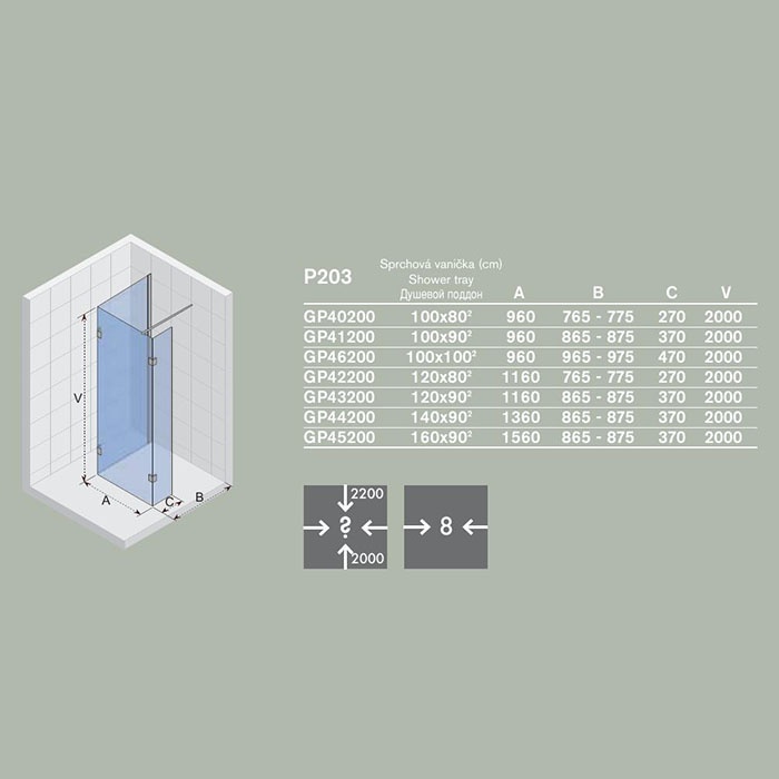 GP42200 Неподвижная стенка Riho Polar Santreyd - Вид №2