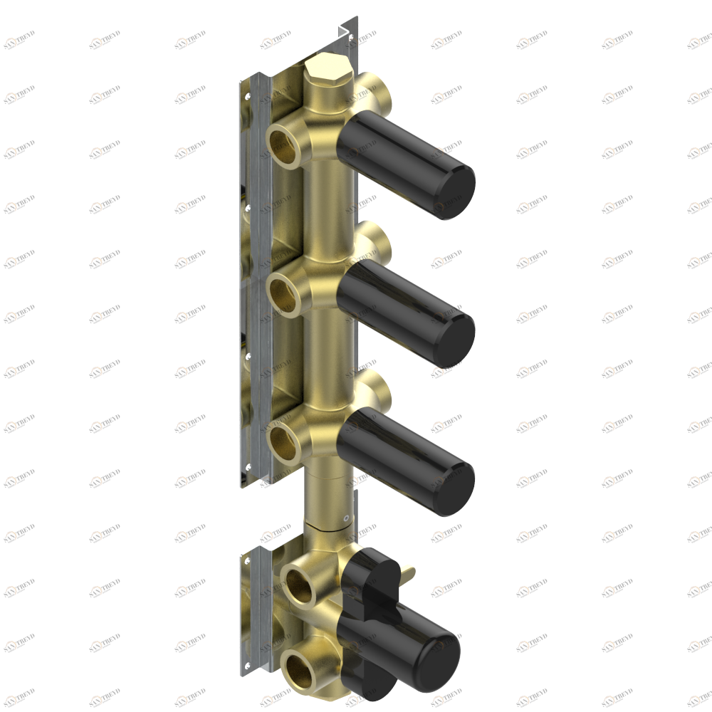 D5A-1430A Скрытая часть термостатического смесителя с 3 выходами Thg-paris Andy Без отделки 